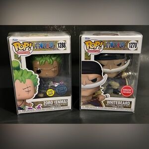 Funko Pop Animation One Piece 2pc Lot Zoro #1270 & Whitebeard # 1288